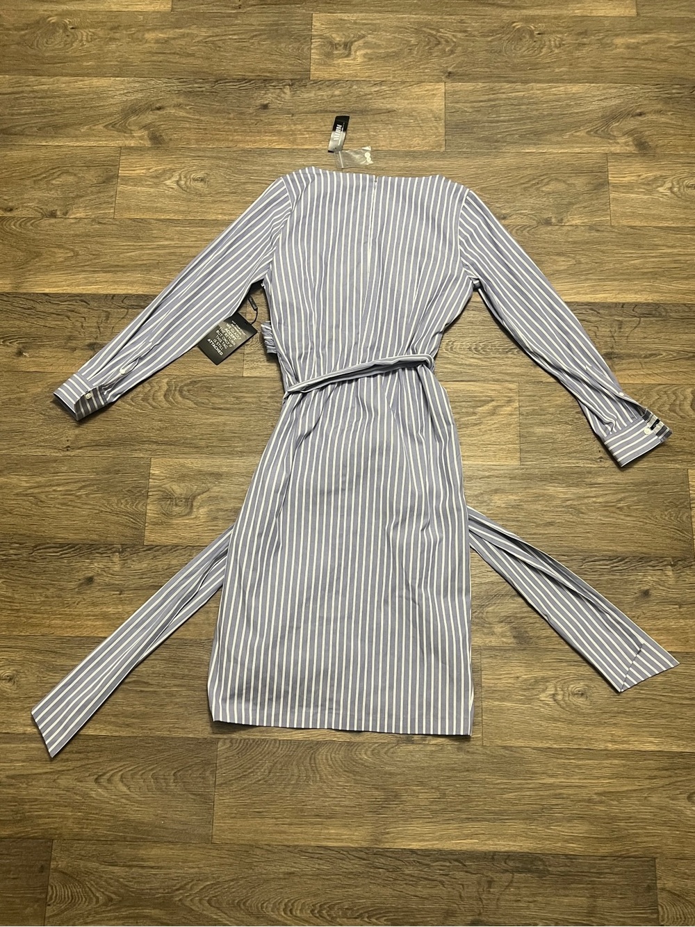 NEW White House Black Market Poplin Twist-Front Midi Shirt Dress Blue Size 8 NWT - Picture 10 of 10